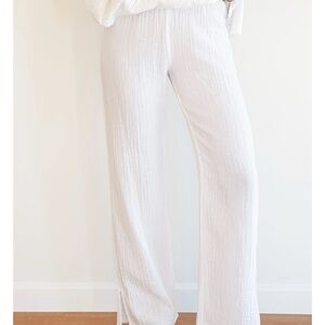 White side slit pants